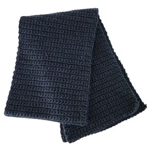 HANDMADE dark blue crocheted scarf (one size)